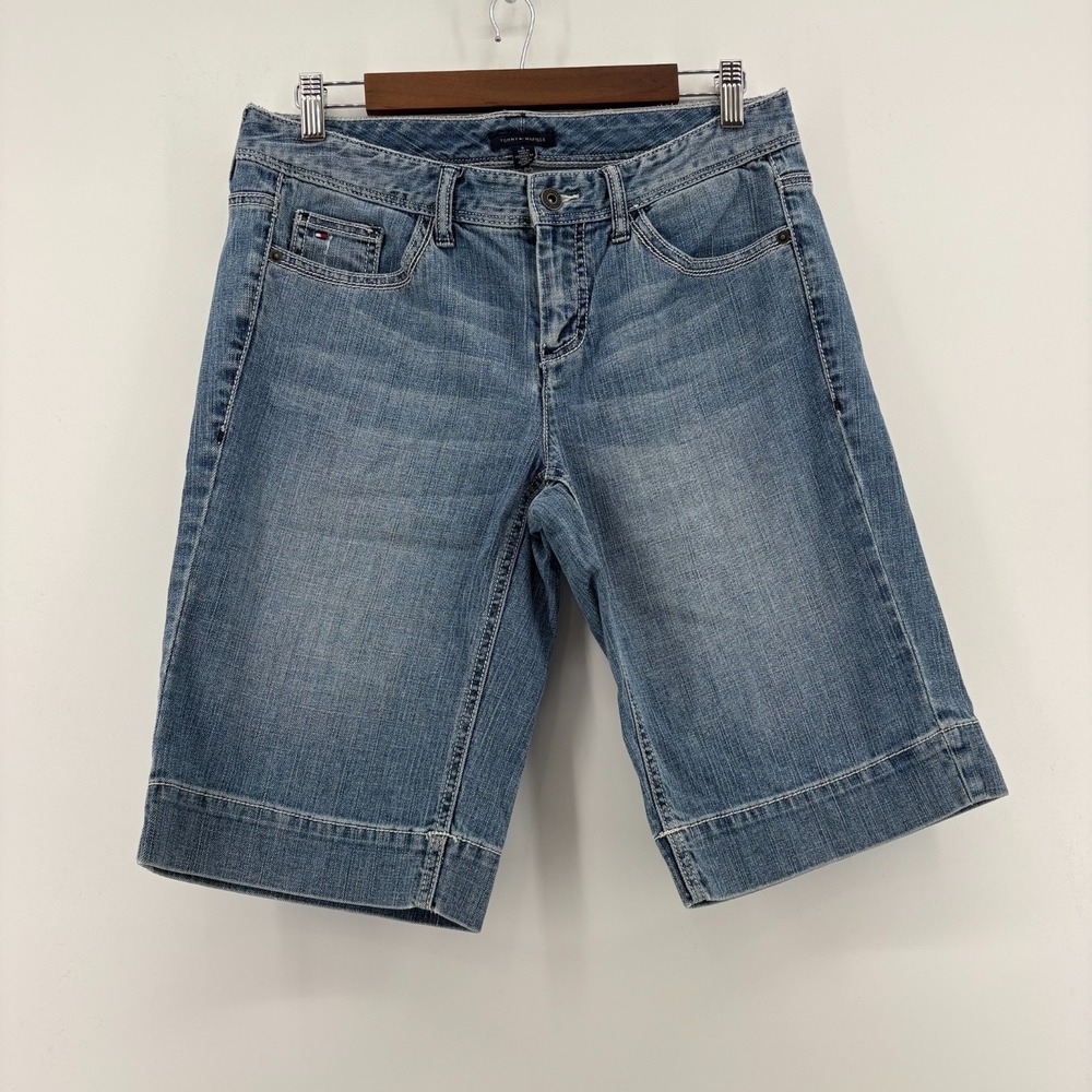 Tommy Hilfiger Bermuda‎ Shorts Womens Blue Denim Stretch 5-Pocket Whisker 6